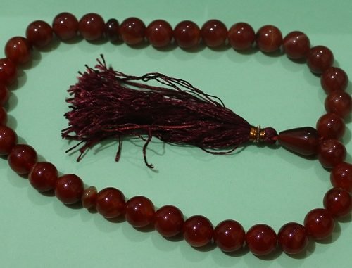 Red Aqeeq Tasbih 33 Beads