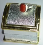 coral ring silver for peace n protection