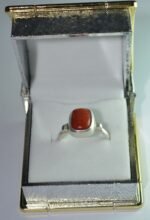 coral silver ring for peace n protection