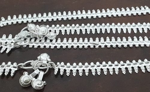 Indian Style Silver Anklets (pazaib) ST2